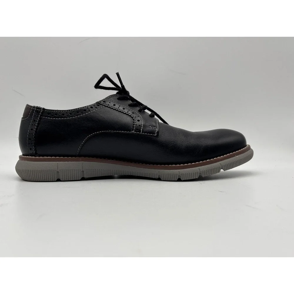 Johnston & Murphy Boys 5.5M Black Genuine Leather Oxford Derby Shoes Flex Sole